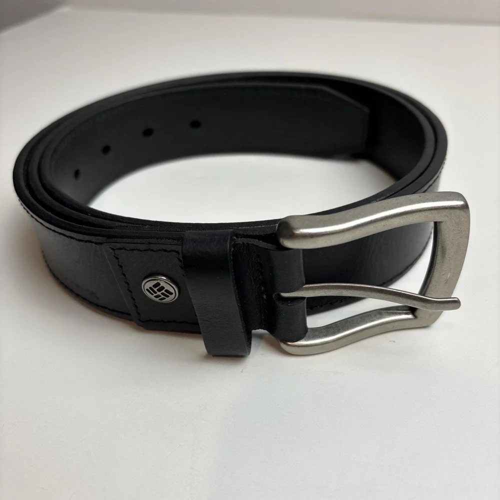 Columbia Men's Black Leather Belt Size XL 42-44